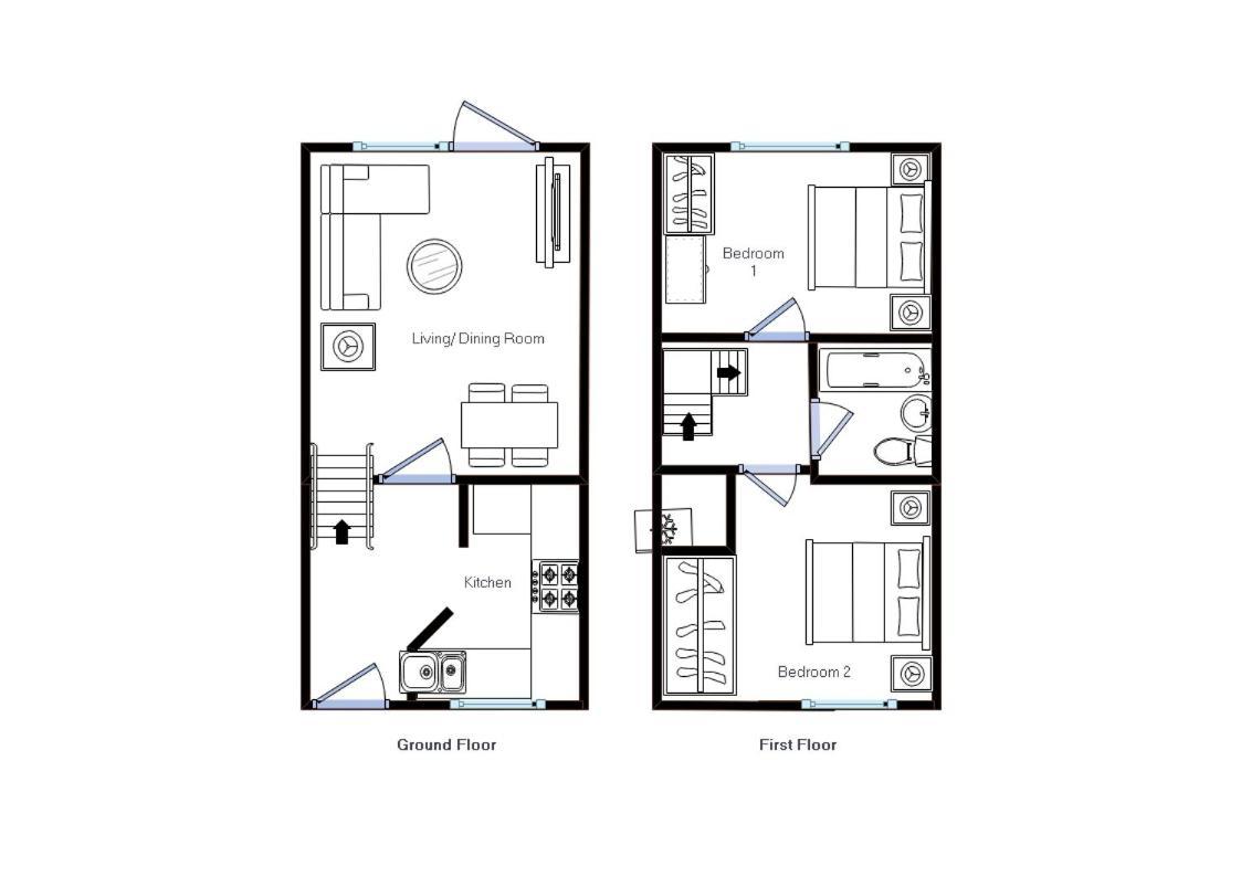 Modern 2 Bed House Sleeps 6 Southam Town Centre - Inspire Homes Ltd Extérieur photo